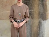 Vtg 【BELL】 T-bird Shape Top w/Gem Turquoise Necklace c.1940～