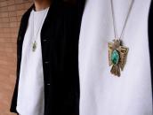 Vtg 【BELL】 T-bird Shape Top w/Gem Turquoise Necklace c.1940～