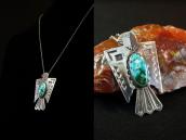 Vtg 【BELL】 T-bird Shape Top w/Gem Turquoise Necklace c.1940～