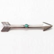 【KIK-A-POO】Atq Big Arrow Shape Silver Pin w/Turquois c.1940～