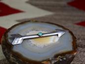 【KIK-A-POO】Atq Big Arrow Shape Silver Pin w/Turquois c.1940～