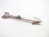 【KIK-A-POO】Atq Big Arrow Shape Silver Pin w/Turquois c.1940～