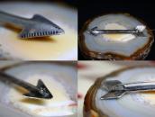 【KIK-A-POO】Atq Big Arrow Shape Silver Pin w/Turquois c.1940～