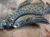 Antique Navajo Stamped Penguin Shape Pin Brooch  c.1930～