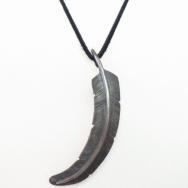 【UITA21/Ganscraft】 Atq Feather Shaped Silver Pendant c.1945～