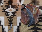 【UITA21/Ganscraft】 Atq Feather Shaped Silver Pendant c.1945～