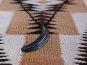 【UITA21/Ganscraft】 Atq Feather Shaped Silver Pendant c.1945～