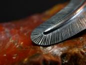 【UITA21/Ganscraft】 Atq Feather Shaped Silver Pendant c.1945～