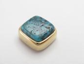 【Charles Loloma】14K Gold Lone MT. Turquiose Earring c.1970～