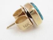 【Charles Loloma】14K Gold Lone MT. Turquiose Earring c.1970～