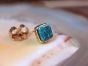 【Charles Loloma】14K Gold Lone MT. Turquiose Earring c.1970～