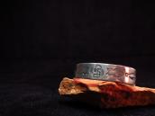 Antique 卍 & Owl Stamp Ingot Silver Cuff  c.1930