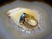 Vintage 14K Gold Ring w/High Grade Persian Turquoise c.1970～