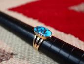 Vintage 14K Gold Ring w/High Grade Persian Turquoise c.1970～