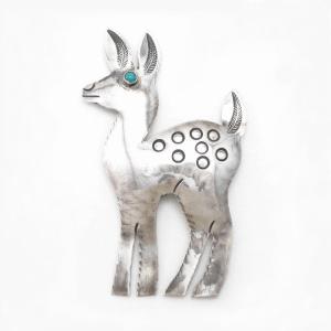 【UITA5】Antique Navajo Fawn/Deer Shape Silver Pin  c.1940～