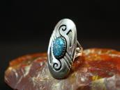 【Julian Lovato】Kewa Silver Overlay Ring w/Lone Mt. Turquoise