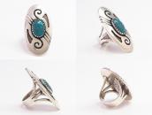 【Julian Lovato】Kewa Silver Overlay Ring w/Lone Mt. Turquoise