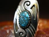 【Julian Lovato】Kewa Silver Overlay Ring w/Lone Mt. Turquoise