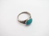 Antique Navajo Stamped Silver Ring w/Turquoise  c.1925～