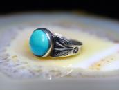 Antique Navajo Stamped Silver Ring w/Turquoise  c.1925～