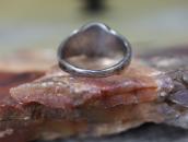 Antique Navajo Stamped Silver Ring w/Turquoise  c.1925～