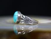 Antique Navajo Stamped Silver Ring w/Turquoise  c.1925～