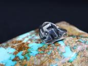 Antique【R.S.DAVIS】卍 Applique CigarBand Ring in Silver c.1930