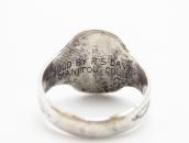 Antique【R.S.DAVIS】卍 Applique CigarBand Ring in Silver c.1930