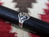 Antique【R.S.DAVIS】卍 Applique CigarBand Ring in Silver c.1930