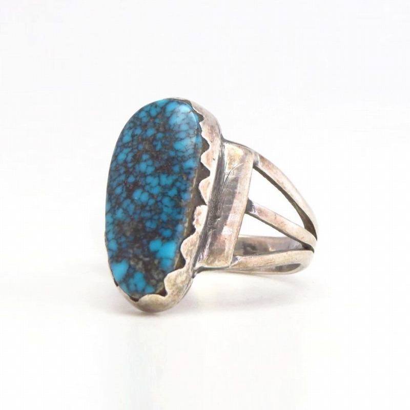 【Bobby Lujan】Taos Hi-Grade Indian Mt. Turquoise Ring c.1970～