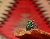 Antique Stamp Split Shank Ring w/Square TQ  c.1930