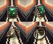 Antique Stamp Split Shank Ring w/Square TQ  c.1930