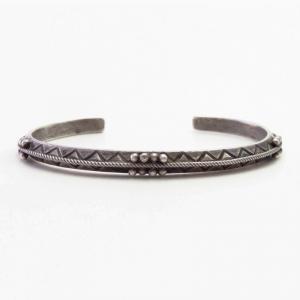 Atq Navajo Stamped Triangle & Twisted Wires Cuff  c.1930～ ①