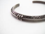 Atq Navajo Stamped Triangle & Twisted Wires Cuff  c.1930～ ①