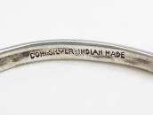 Atq Navajo Stamped Coin Silver Narrow Triangle Cuff c.1925～