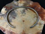 Atq Navajo Stamped Coin Silver Narrow Triangle Cuff c.1925～