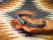 Vtg Navajo Twisted Wire Narrow Cuff Bracelet  w/TQ  c.1945～