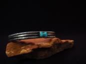 Vtg Navajo Twisted Wire Narrow Cuff Bracelet  w/TQ  c.1945～
