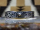 Atq Navajo Repoused & Arrows Stamped IngotSilver Cuff c.1920