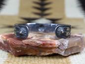 Atq Navajo Repoused & Arrows Stamped IngotSilver Cuff c.1920