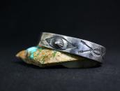 Atq Navajo Repoused & Arrows Stamped IngotSilver Cuff c.1920
