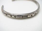 Atq Navajo Arrows Stamped Ingot Silver Narrow Cuff  c.1920～