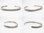 Atq Navajo Arrows Stamped Ingot Silver Narrow Cuff  c.1920～