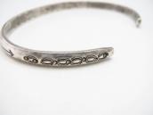 Atq Navajo Arrows Stamped Ingot Silver Narrow Cuff  c.1920～