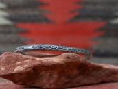 Atq Navajo Arrows Stamped Ingot Silver Narrow Cuff  c.1920～