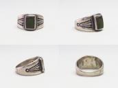 Antique Early Navajo Stamped Ingot Silver Ring w/TQ  c.1915～