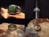 Antique Early Navajo Stamped Ingot Silver Ring w/TQ  c.1915～