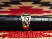 Antique Early Navajo Stamped Ingot Silver Ring w/TQ  c.1915～