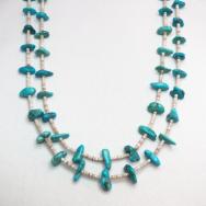 Vintage Turquoise Heishi Beads 2 strand Necklace