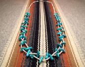 Vintage Turquoise Heishi Beads 2 strand Necklace